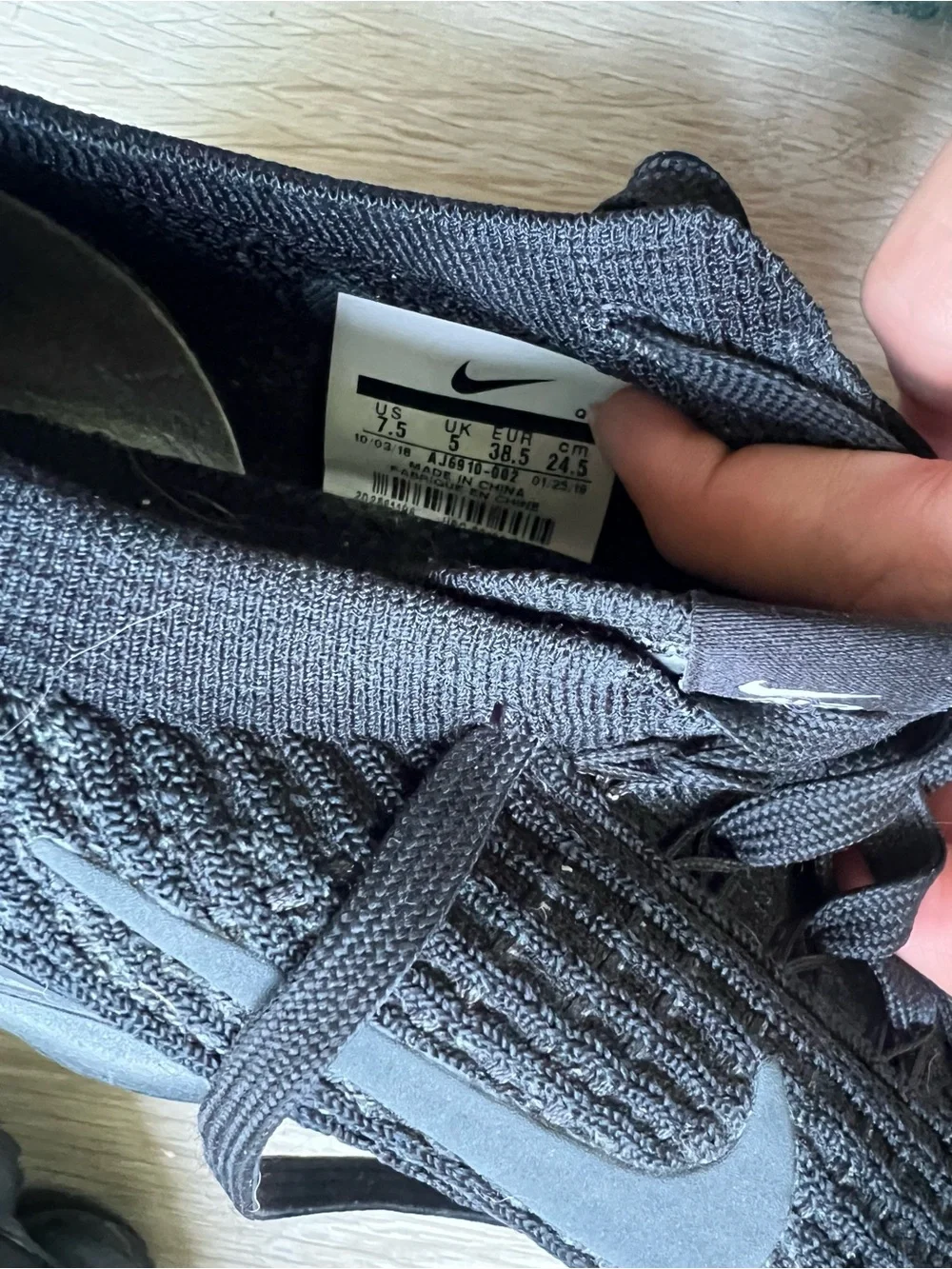 Nike VaporMax Knit Sneakers - Black - EU 38 - Picture 8 of 11